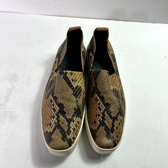 Vince Sneakers Womens 7.5M EUR 37.5 Saxon 2 Snakeskin Leather Platform Slip On - Picture 2 of 12